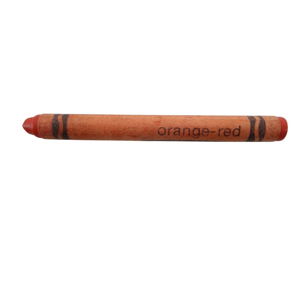 Crayola Crayon Orange-Red Vintage Good Vintage Binney & Smith USA Art